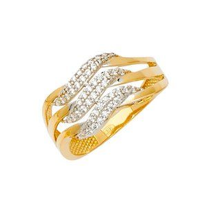 New Solid 14K Yellow Gold OCZ Engagement Ring